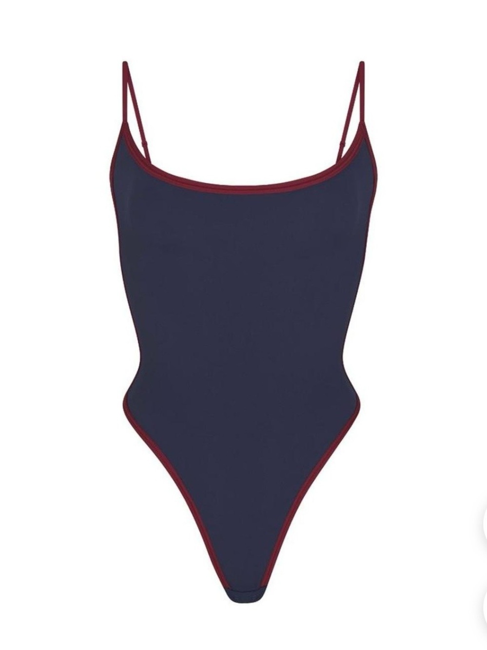 Skims Fits Everybody Contrast Trim Scoop Neck Bodysuit- NWT